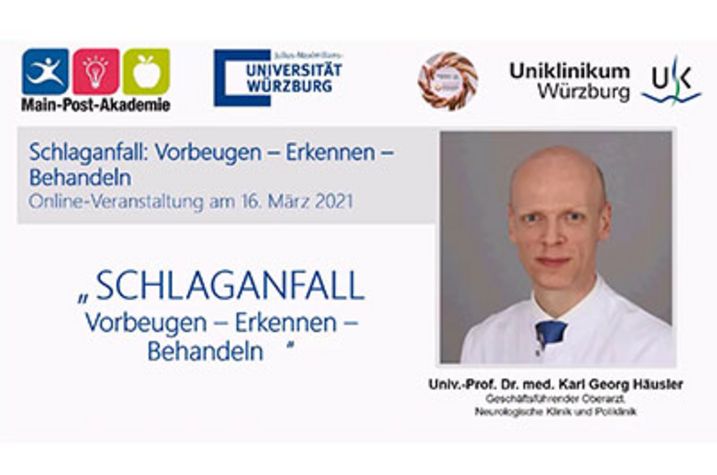 Titel Abendsprechstunde Schlaganfall: Prof. Häusler