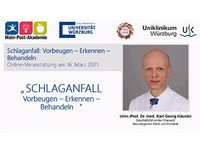 Titel Abendsprechstunde Schlaganfall: Prof. Häusler