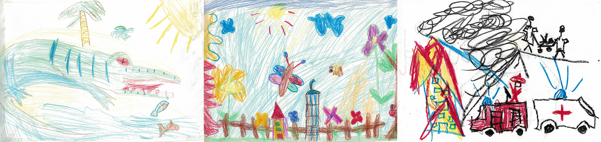 Buntstiftbilder von Kindern Buntstiftbilder von Kindern