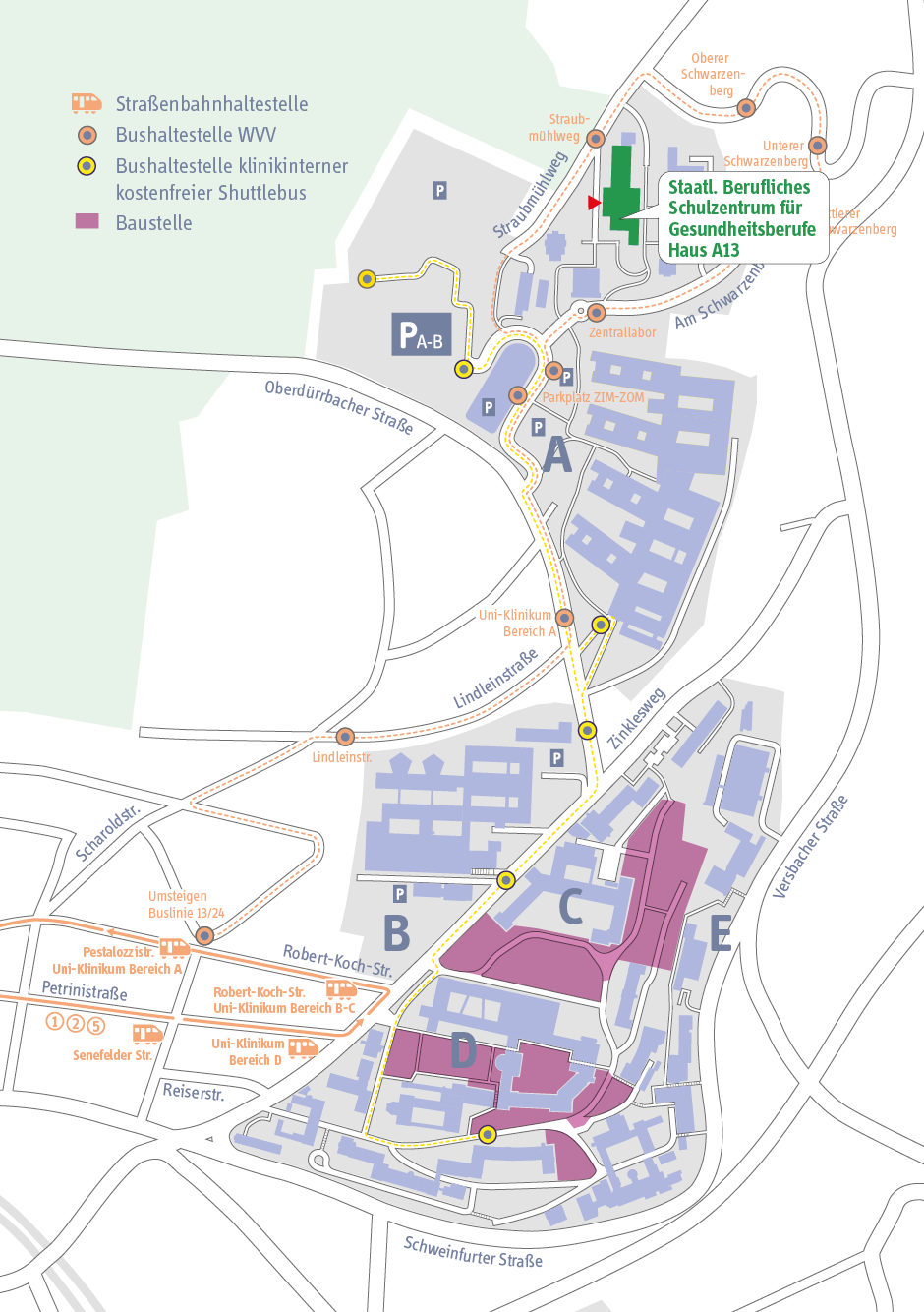 Lageplan Staatliches Berufliches Schulzentrum für Gesundheitsberufe