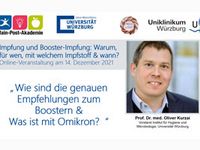 Vorschaubild zum Vortrag "Wie sind die genauen Empfehlungen zum Boostern und was ist mit Omikron?"