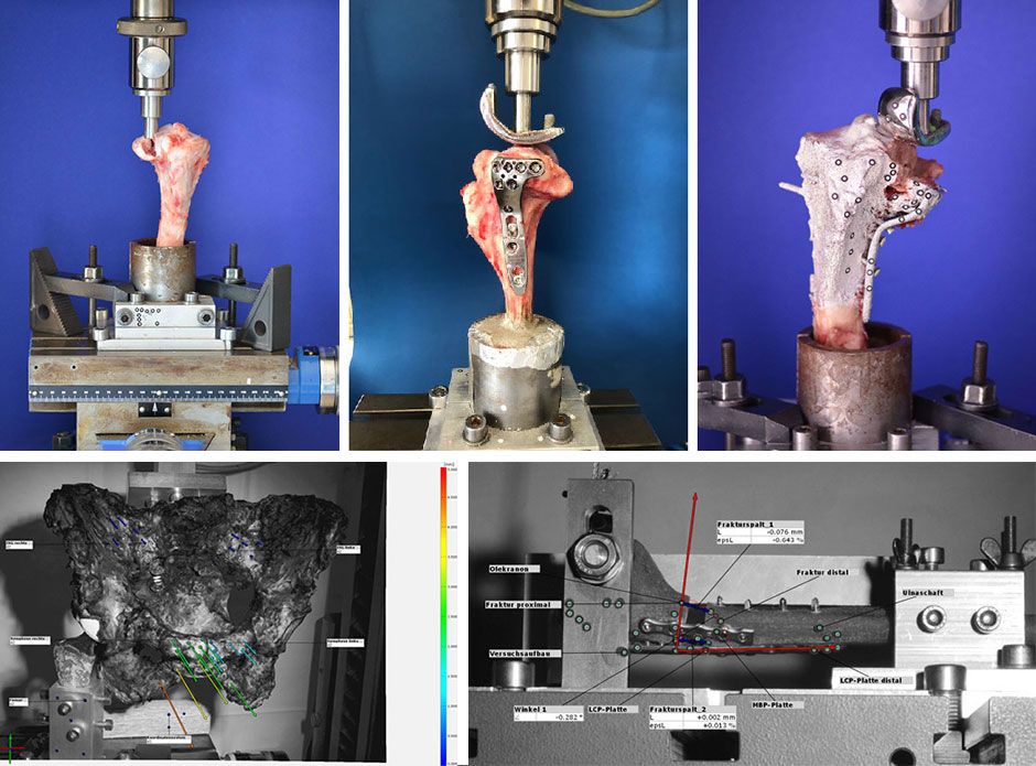 Collage Simulation an der Materialprüfmaschine