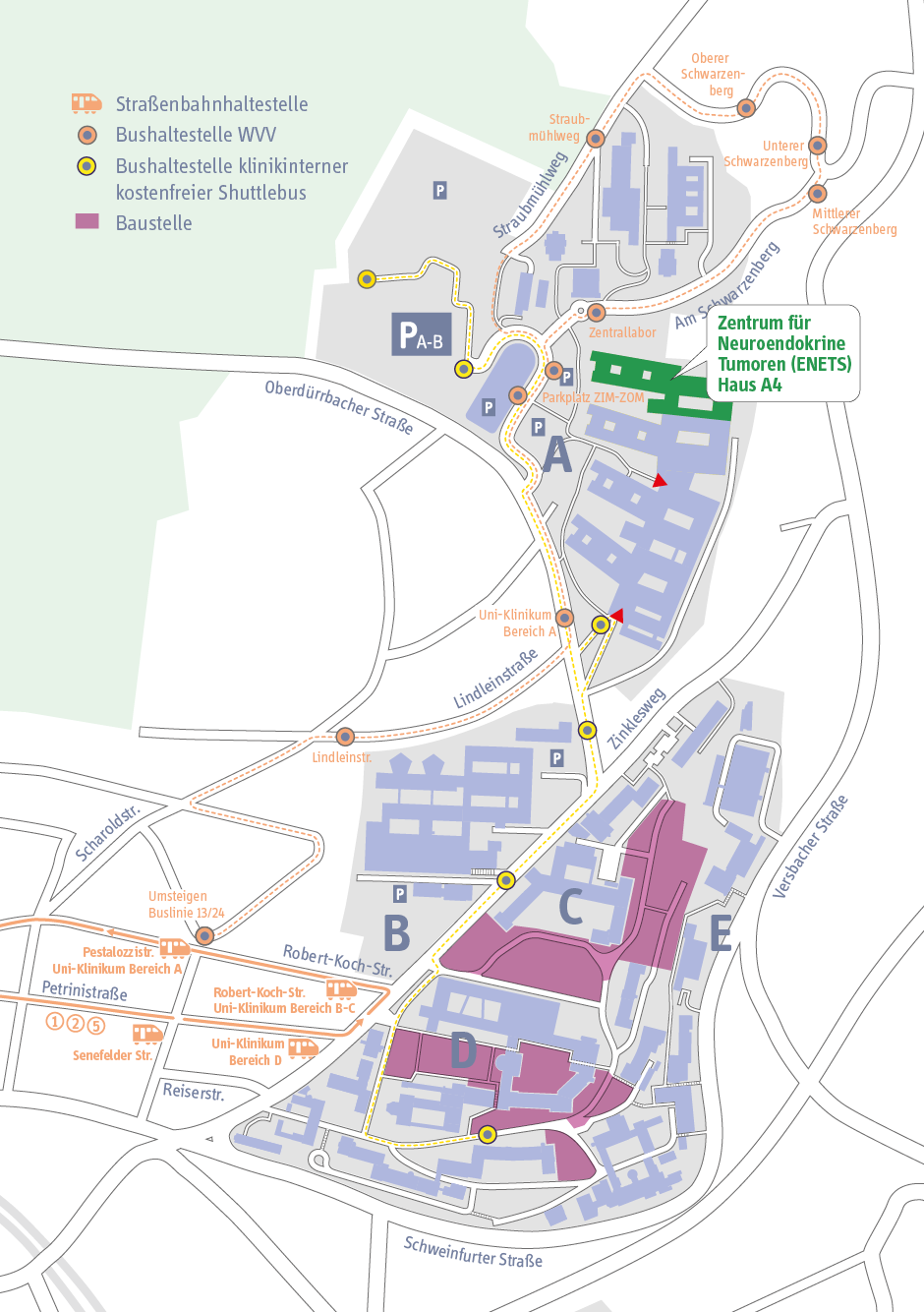 Lageplan Zentrum für Neuroendokrine Tumoren