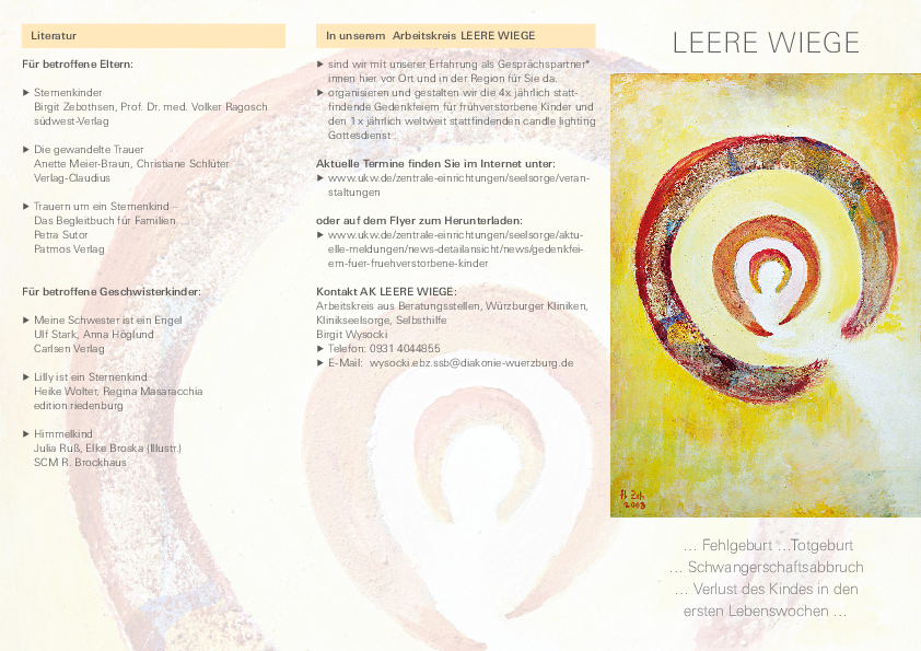 Informationsflyer zum Arbeitskreis Leere Wiege als PDF herunterladen