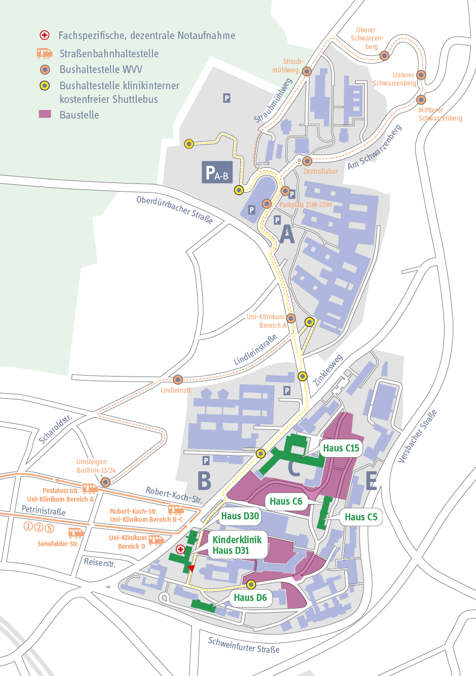 Lageplan Kinderklinik