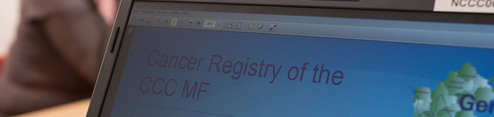 Tumorregister Bildschirm mit Tumorregister