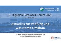 Videovortrag zu "Aktuelles zur Impfung und was ist mit Omikron"