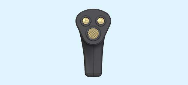 The 3D-printed manual control unit used as a human interface device.