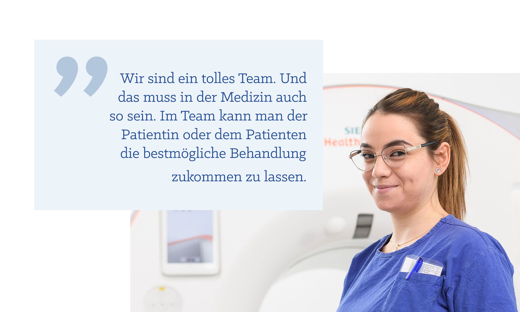 Zitat von Ina Fiku: Und das muss in der Medizin auch so sein. Im Team kann man der Patientin oder dem Patienten die bestmögliche Behandlung zukommen zu lassen.
