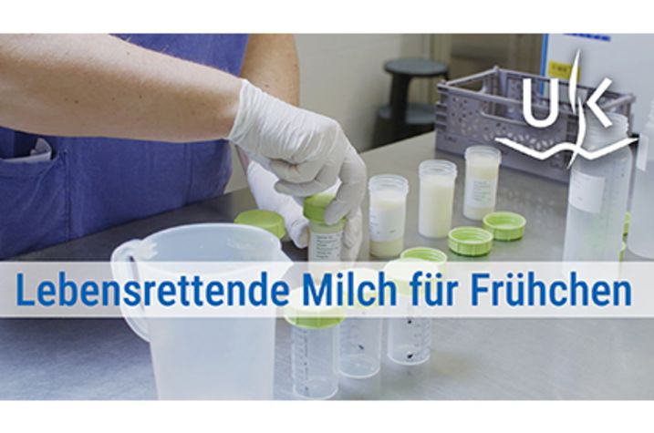Vorschaubild des Videos: Schrift: Lebensrettende Milch für Frühchen, zeigt das Abfüllen von Muttermilch in Fläschchen