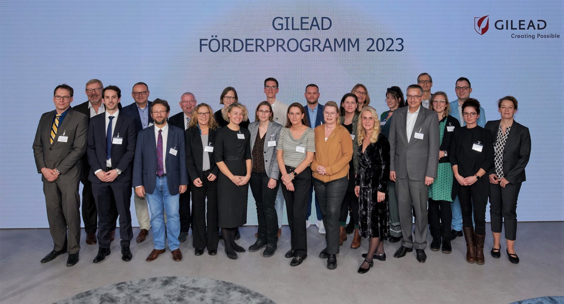 Gilead Grant Event Die Preisträger des Gilead Grant Förderprogramms auf der Bühne.